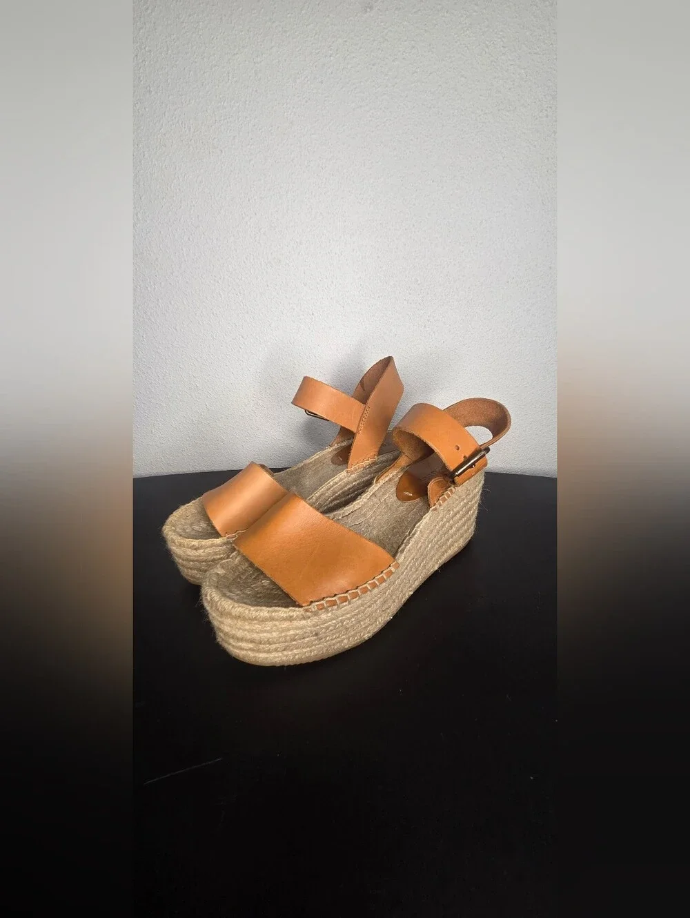Soludos Tan Espadrille Wedge Sandals Size 6.5